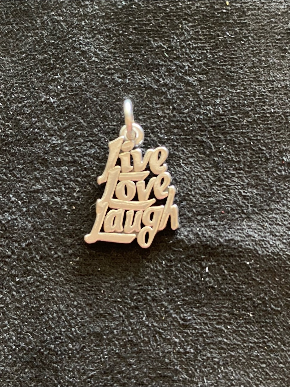 James Avery Silver "Live Love Laugh" Script Charm